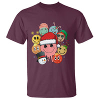 Christmas T Shirt Retro Groovy Xmas Tree Eye Face Reindeer Snowman Efl - Wonder Print Shop