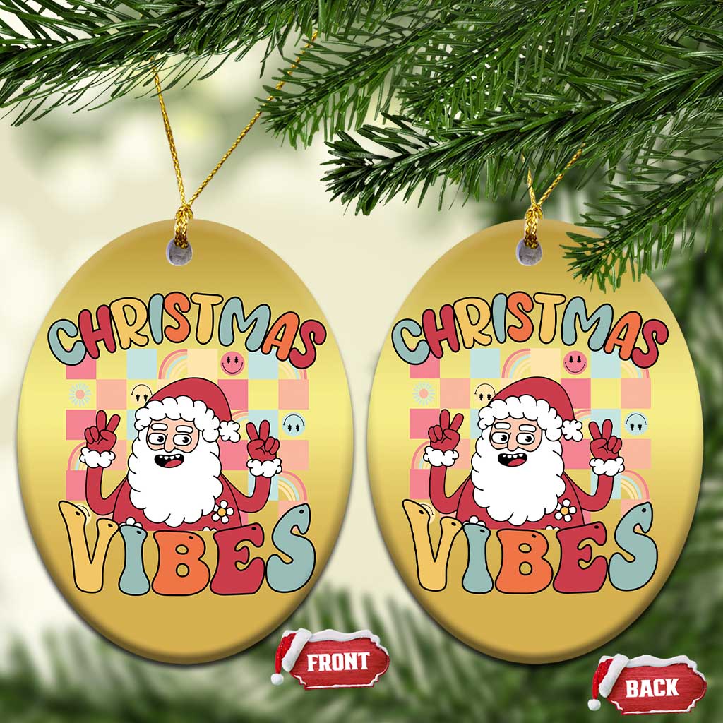 Vintage Groovy Santa Christmas Vibe Christmas Ornament - Wonder Print Shop