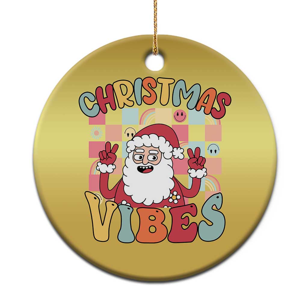 Vintage Groovy Santa Christmas Vibe Christmas Ornament - Wonder Print Shop