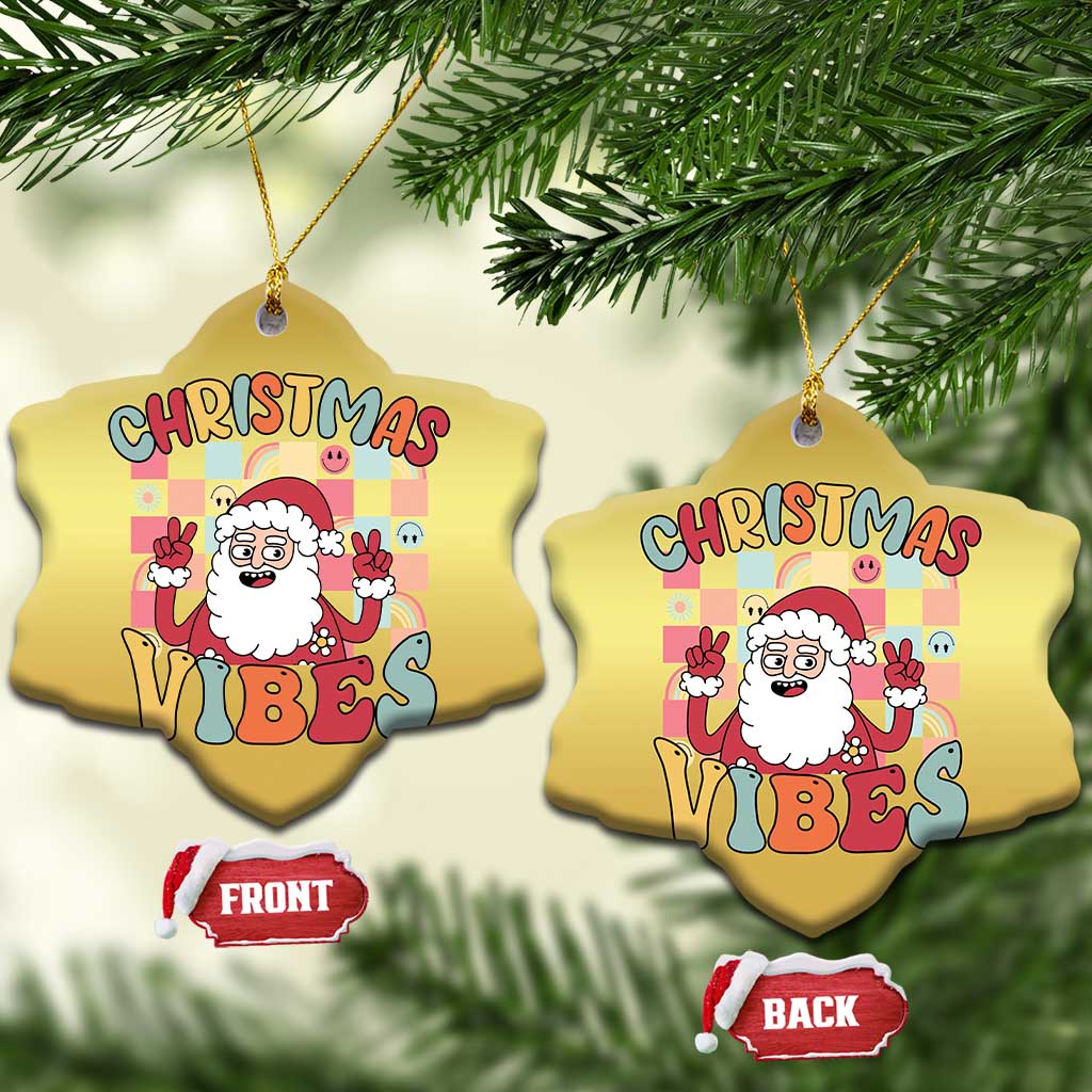 Vintage Groovy Santa Christmas Vibe Christmas Ornament - Wonder Print Shop