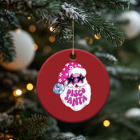 Funny Pink Disco Santa Retro Groovy Christmas Ornament - Wonder Print Shop