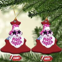 Funny Pink Disco Santa Retro Groovy Christmas Ornament - Wonder Print Shop