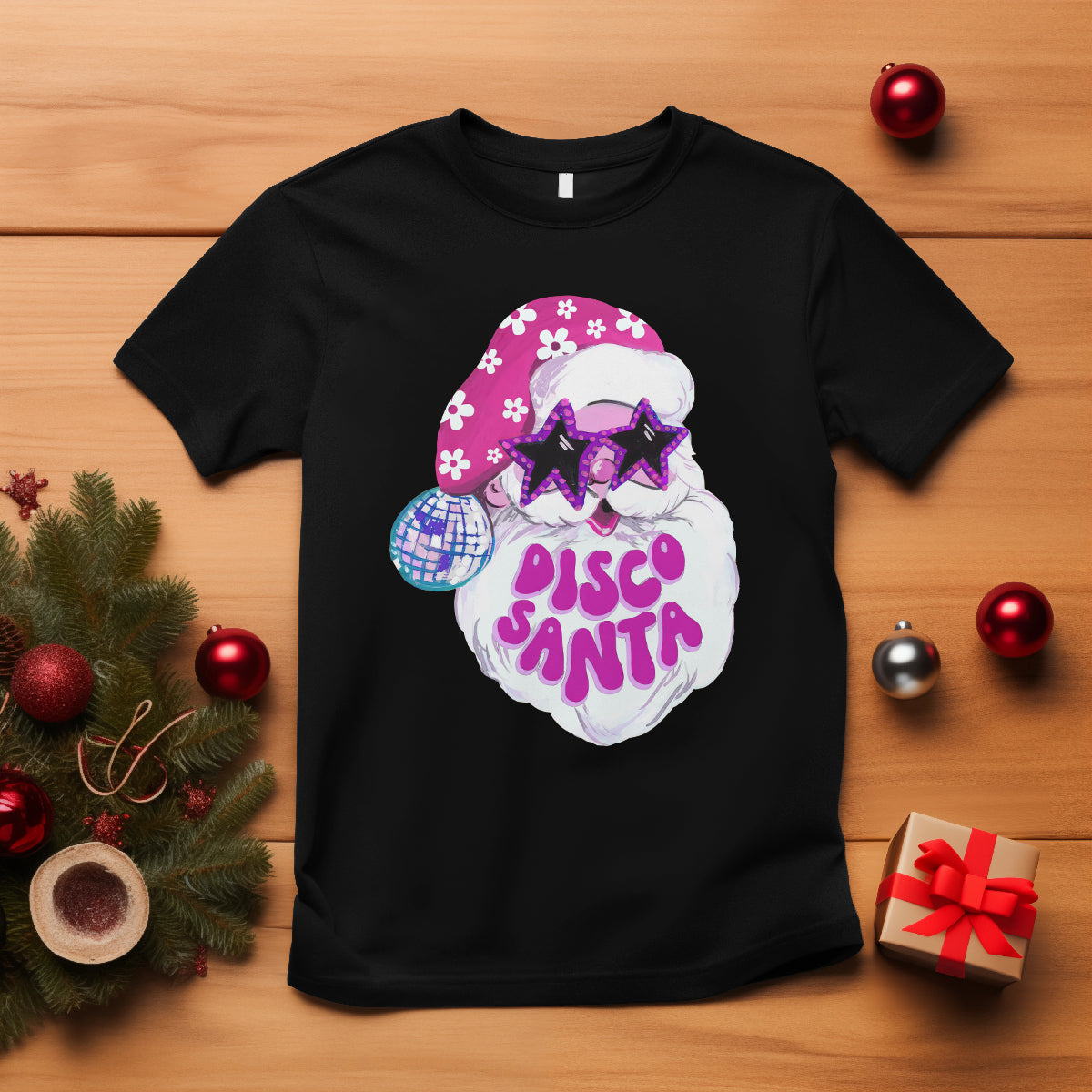 Funny Pink Santa Retro Groovy Funky Disco Christmas Cool Sunglass T Shirt - Wonder Print Shop