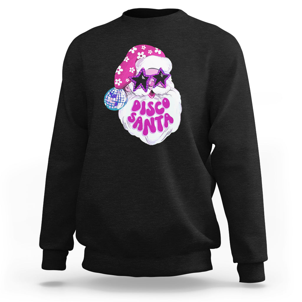 Funny Pink Santa Retro Groovy Funky Disco Christmas Cool Sunglass Sweatshirt - Wonder Print Shop