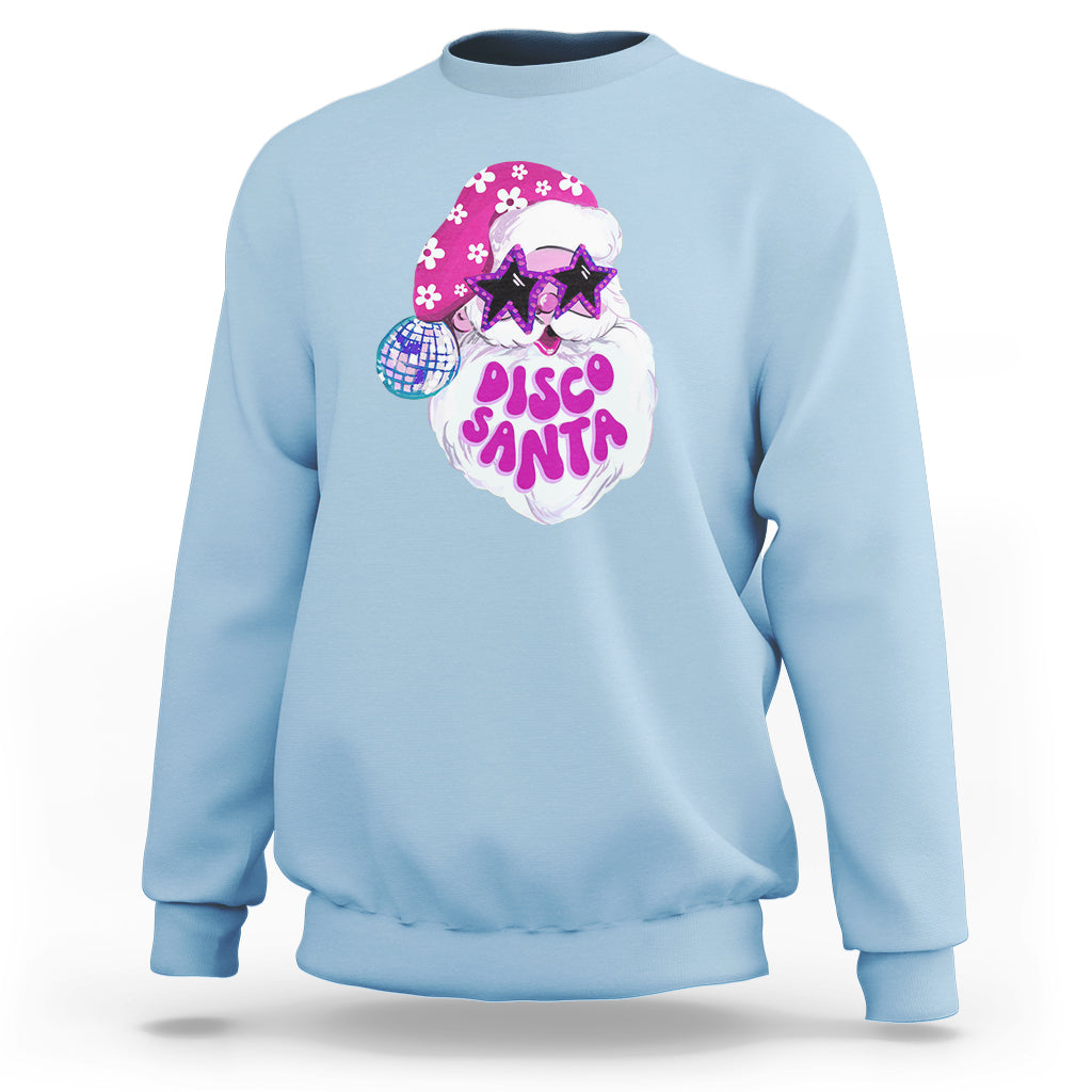 Funny Pink Santa Retro Groovy Funky Disco Christmas Cool Sunglass Sweatshirt - Wonder Print Shop
