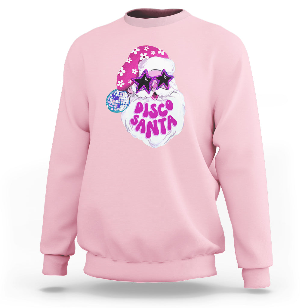 Funny Pink Santa Retro Groovy Funky Disco Christmas Cool Sunglass Sweatshirt - Wonder Print Shop