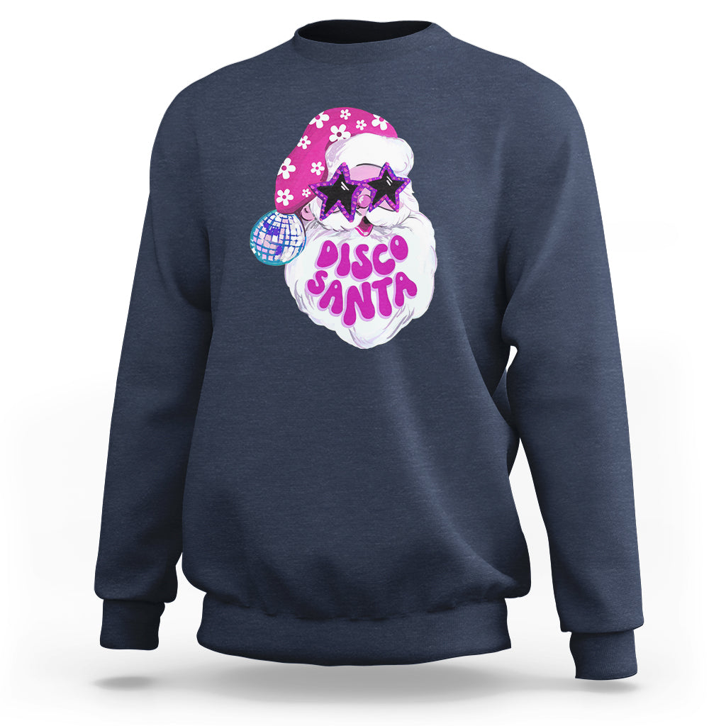 Funny Pink Santa Retro Groovy Funky Disco Christmas Cool Sunglass Sweatshirt - Wonder Print Shop