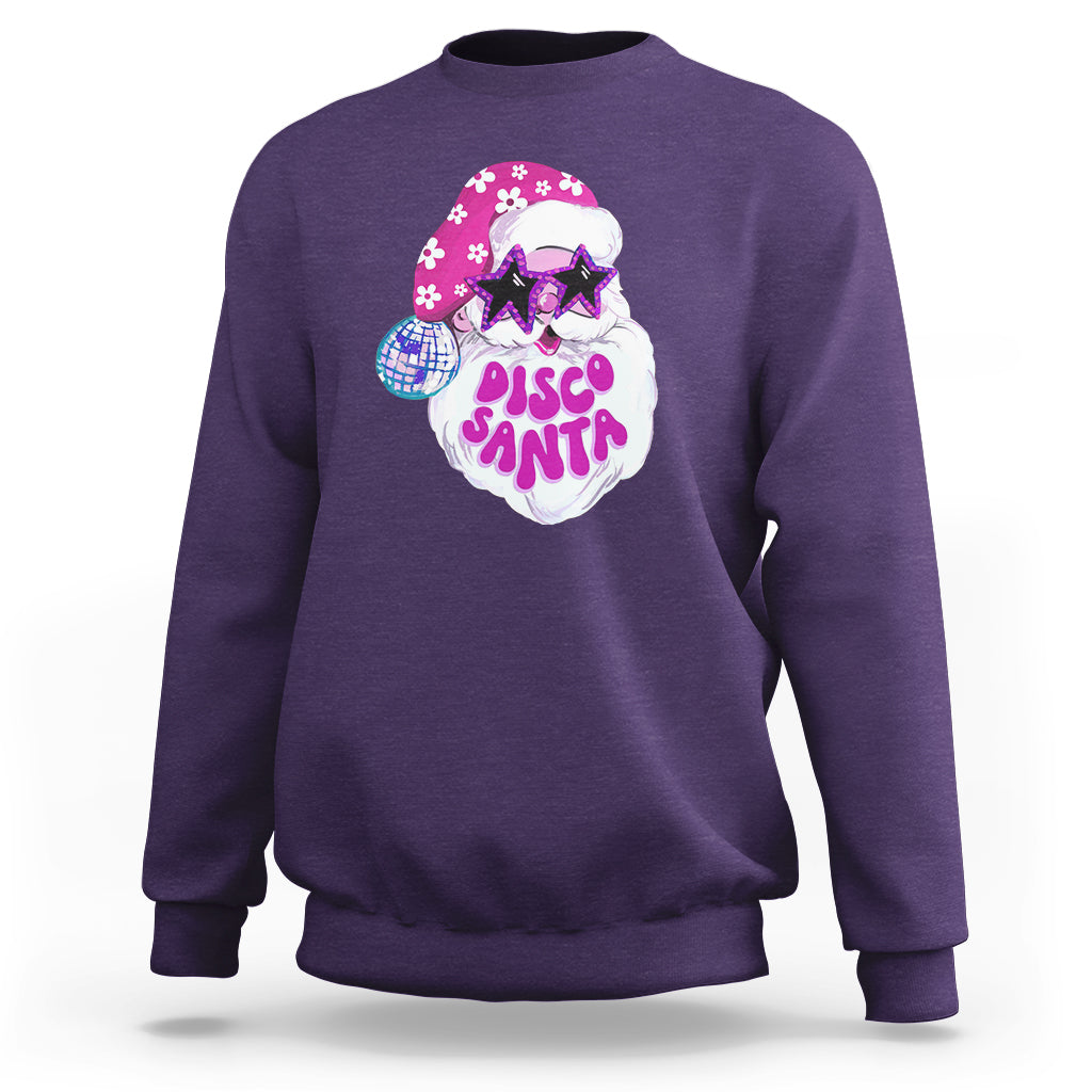 Funny Pink Santa Retro Groovy Funky Disco Christmas Cool Sunglass Sweatshirt - Wonder Print Shop
