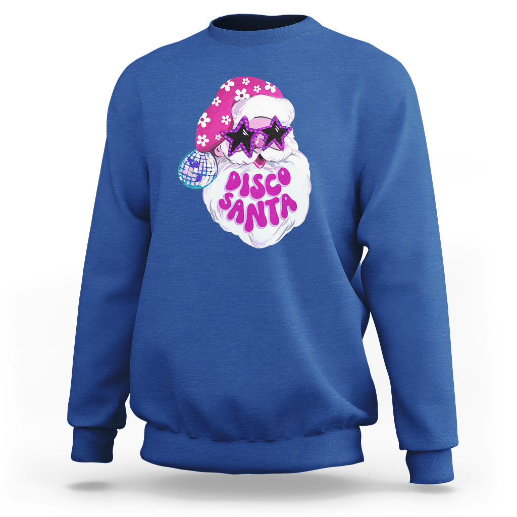 Funny Pink Santa Retro Groovy Funky Disco Christmas Cool Sunglass Sweatshirt - Wonder Print Shop