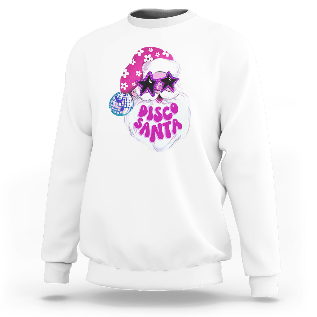 Funny Pink Santa Retro Groovy Funky Disco Christmas Cool Sunglass Sweatshirt - Wonder Print Shop