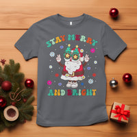 Stay Marry and bright Groovy Christmas Hippie Santa Clause T Shirt - Wonder Print Shop