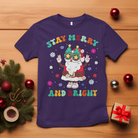 Stay Marry and bright Groovy Christmas Hippie Santa Clause T Shirt - Wonder Print Shop