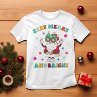 Stay Marry and bright Groovy Christmas Hippie Santa Clause T Shirt - Wonder Print Shop
