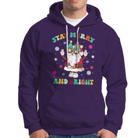 Stay Marry and bright Groovy Christmas Hippie Santa Clause Hoodie - Wonder Print Shop
