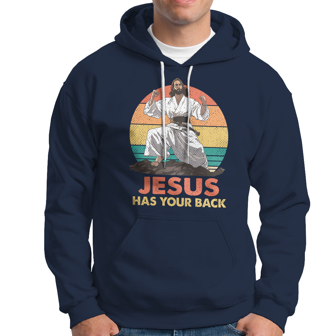 Jesus Has Your Back Jitsu Retro Christian Hoodie - Wonder Print Shop