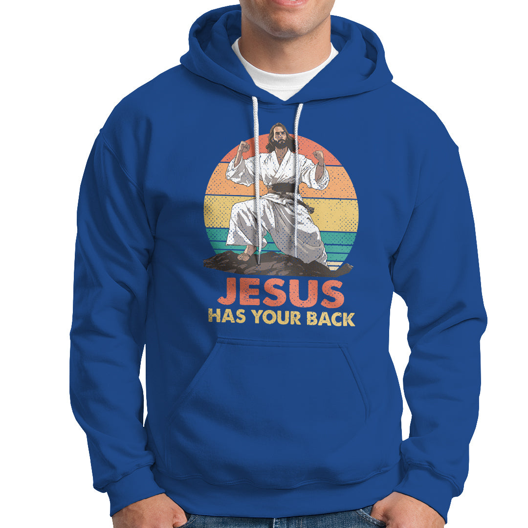 Jesus Has Your Back Jitsu Retro Christian Hoodie - Wonder Print Shop