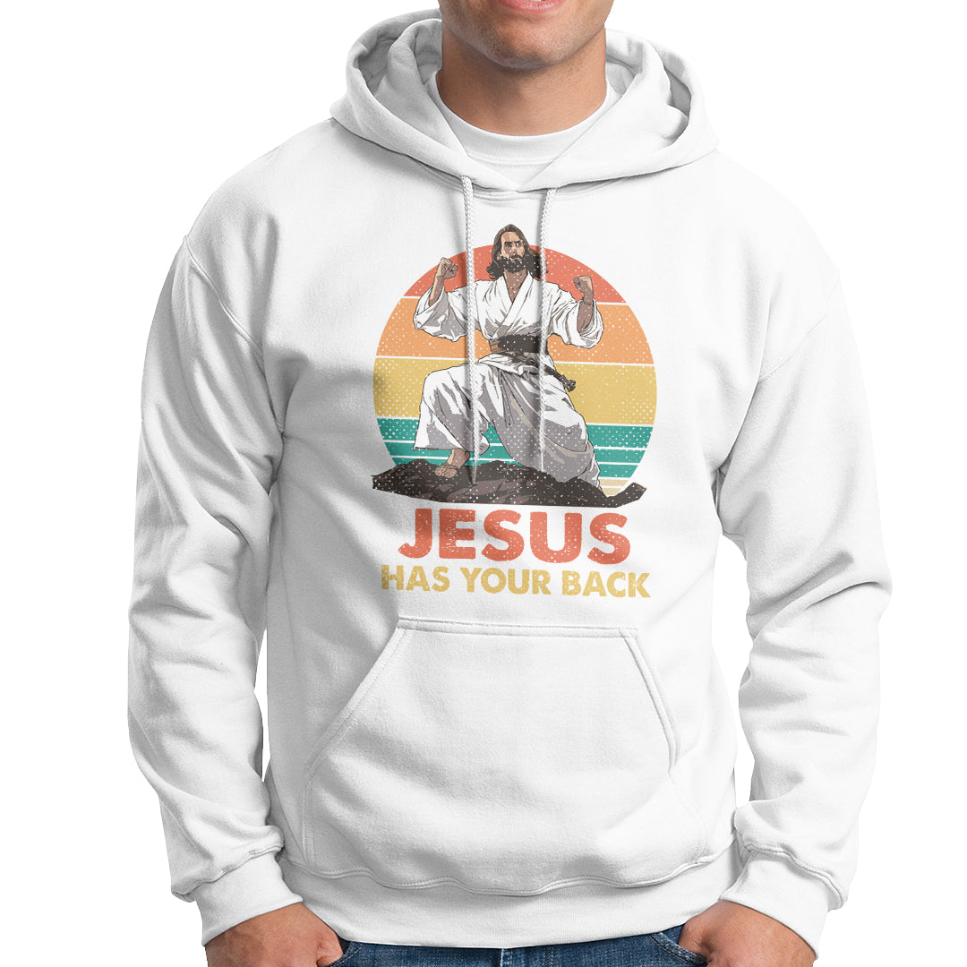 Jesus Has Your Back Jitsu Retro Christian Hoodie - Wonder Print Shop