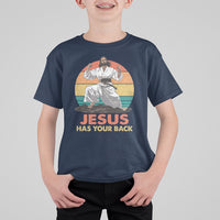 Jesus Has Your Back Jitsu Retro Christian T Shirt For Kid - Wonder Print Shop