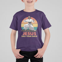 Jesus Has Your Back Jitsu Retro Christian T Shirt For Kid - Wonder Print Shop