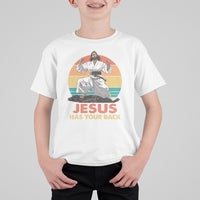 Jesus Has Your Back Jitsu Retro Christian T Shirt For Kid - Wonder Print Shop