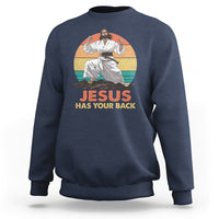 Jesus Has Your Back Jitsu Retro Christian Sweatshirt - Wonder Print Shop