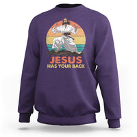 Jesus Has Your Back Jitsu Retro Christian Sweatshirt - Wonder Print Shop