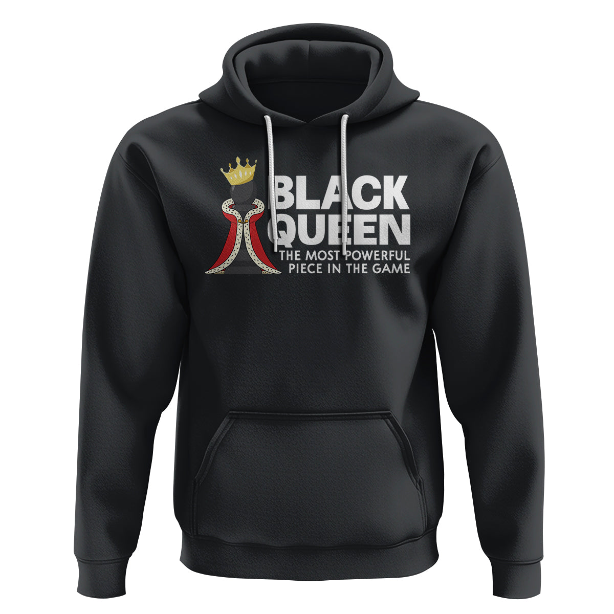 Black Queen The Most Powerful Piece In The Game Chess Hoodie - Wonder Print Shop