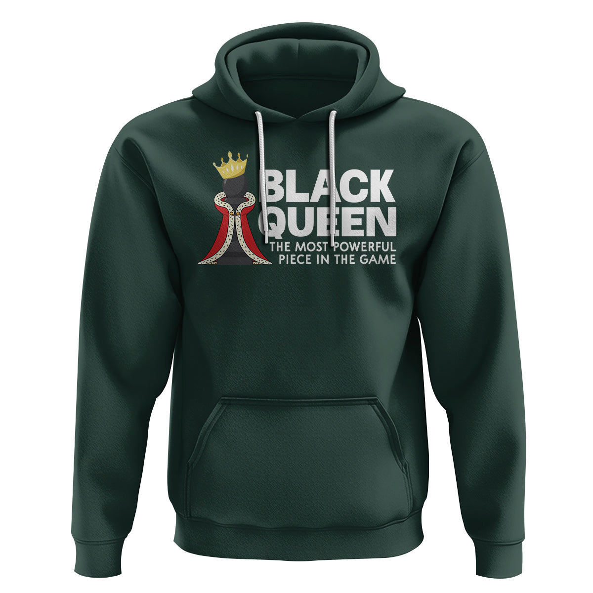 Black Queen The Most Powerful Piece In The Game Chess Hoodie - Wonder Print Shop