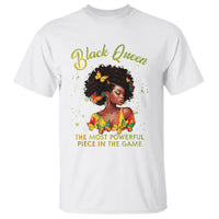 Black Queen The Most Powerful Piece In The Game Melanin Girl Butterfly T Shirt - Wonder Print Shop