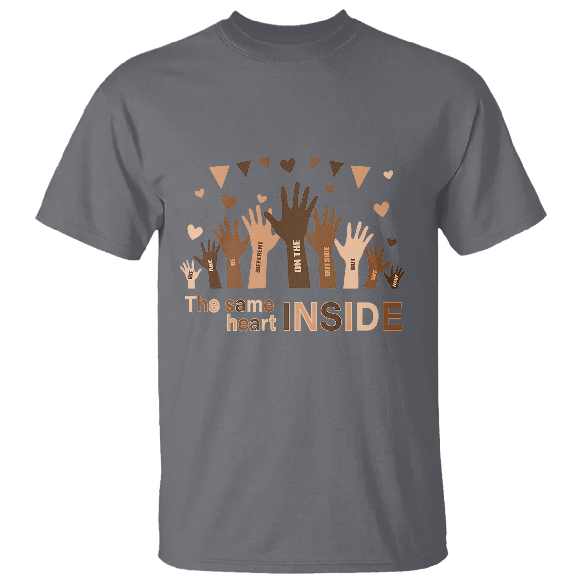 Black History Month T Shirt We Can Be Different On The Outside But We Have The Same Heart - Wonder Print Shop