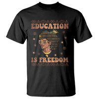 Black History Month T Shirt Education Is Freedom Teacher Women - Wonder Print Shop