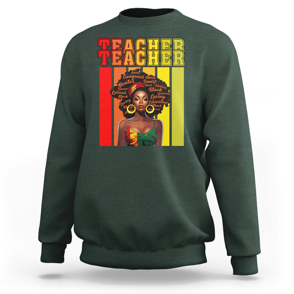 Black History Month Sweatshirt Teacher Women African Americans School Educate - Wonder Print Shop