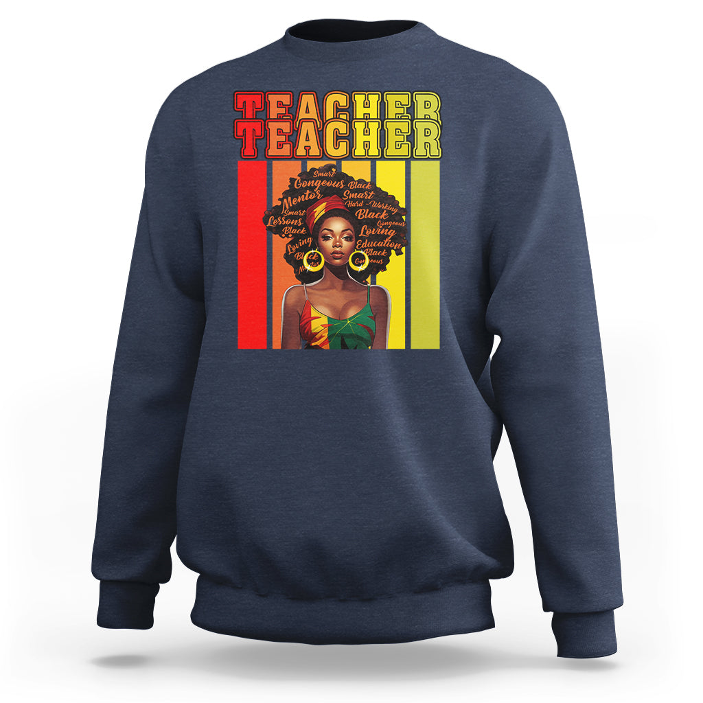 Black History Month Sweatshirt Teacher Women African Americans School Educate - Wonder Print Shop