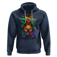 Black Teacher Life Messy Bun African American Educate Hoodie - Wonder Print Shop