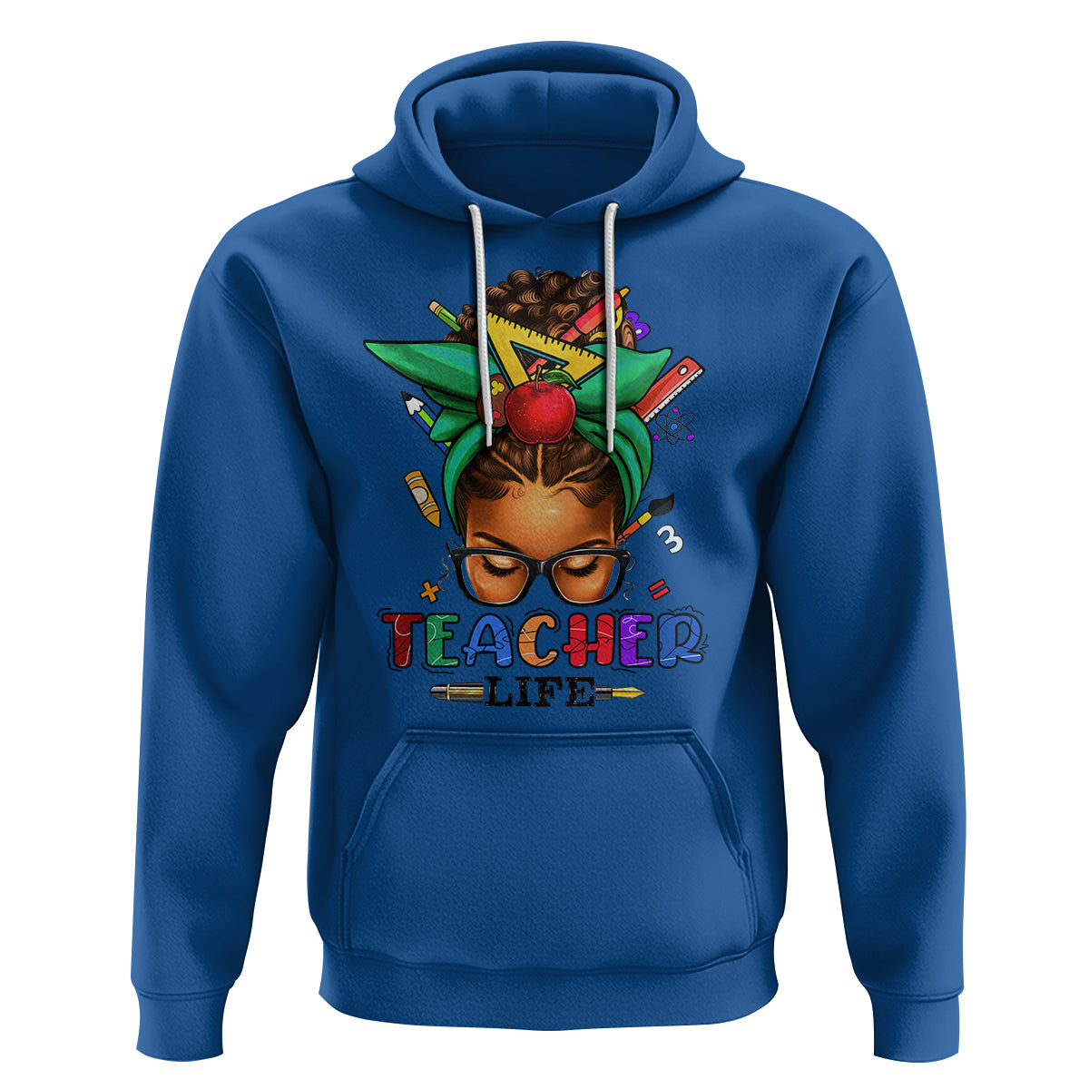 Black Teacher Life Messy Bun African American Educate Hoodie - Wonder Print Shop