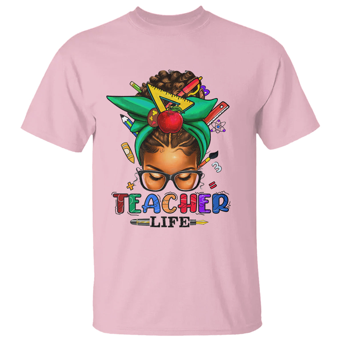 Black Teacher Life Messy Bun African American Educate T Shirt - Wonder Print Shop
