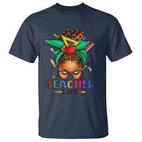 Black Teacher Life Messy Bun African American Educate T Shirt - Wonder Print Shop