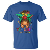 Black Teacher Life Messy Bun African American Educate T Shirt - Wonder Print Shop