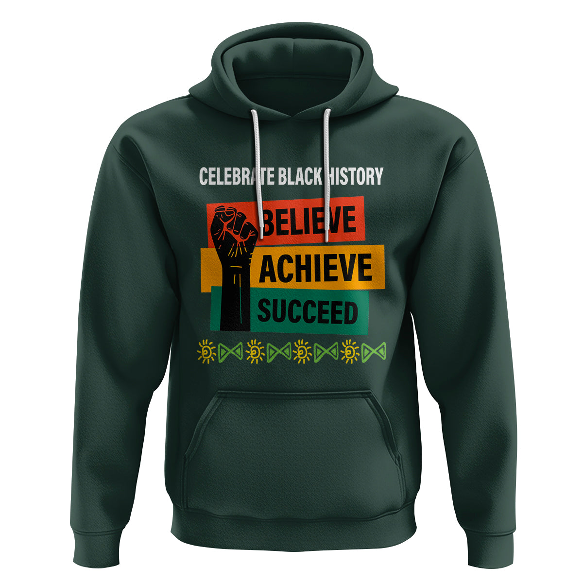 Black History Month Hoodie Believe Achieve Succeed African Americans - Wonder Print Shop
