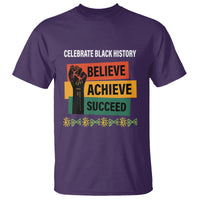 Black History Month T Shirt Believe Achieve Succeed African Americans - Wonder Print Shop