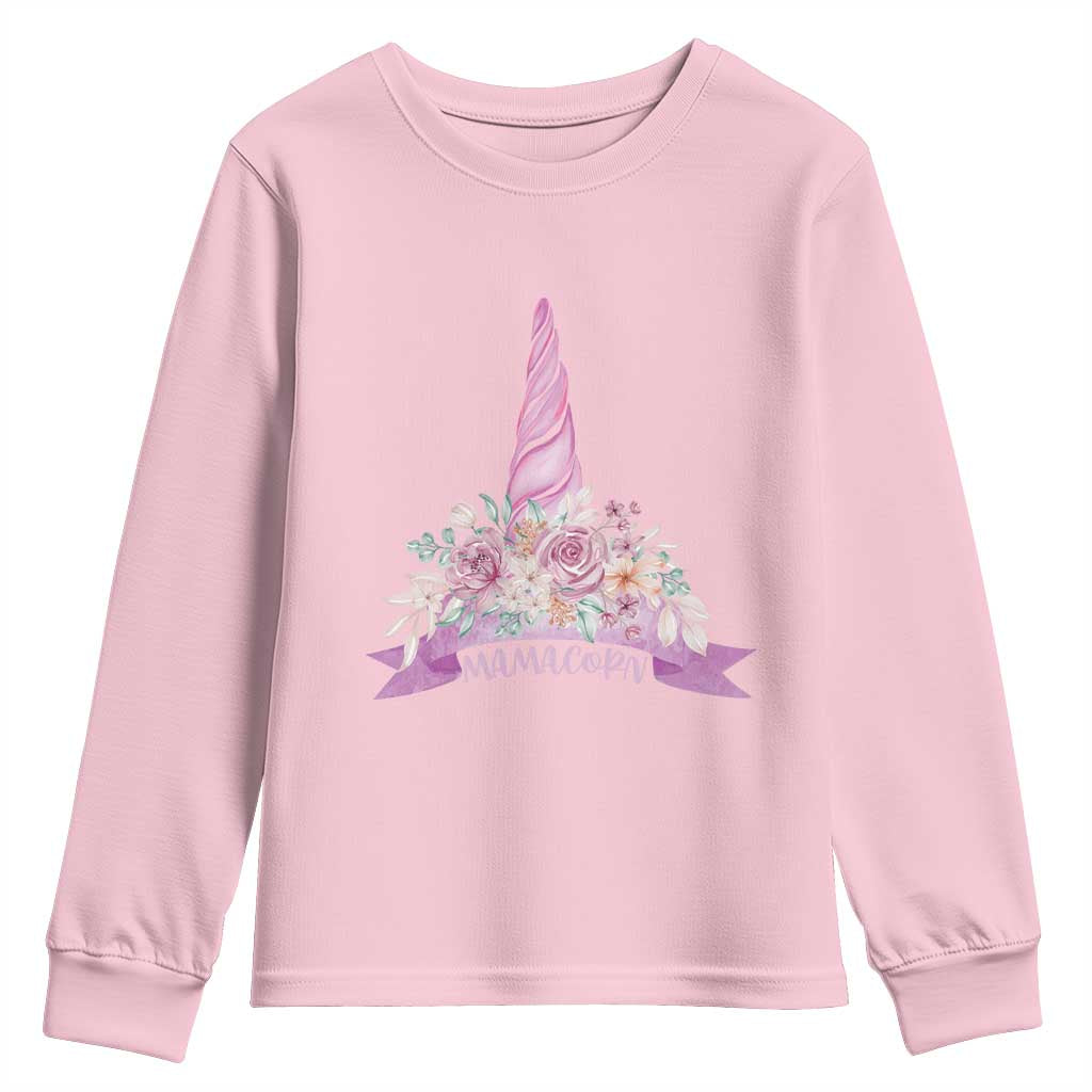 Cute Mamacorn Mother's Day Youth Sweatshirt