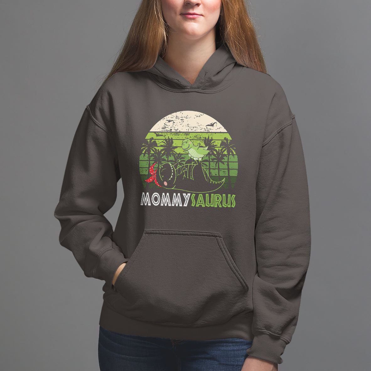 Mother's Day Hoodie Mommysaurus Mommy Dinosaur - Wonder Print Shop