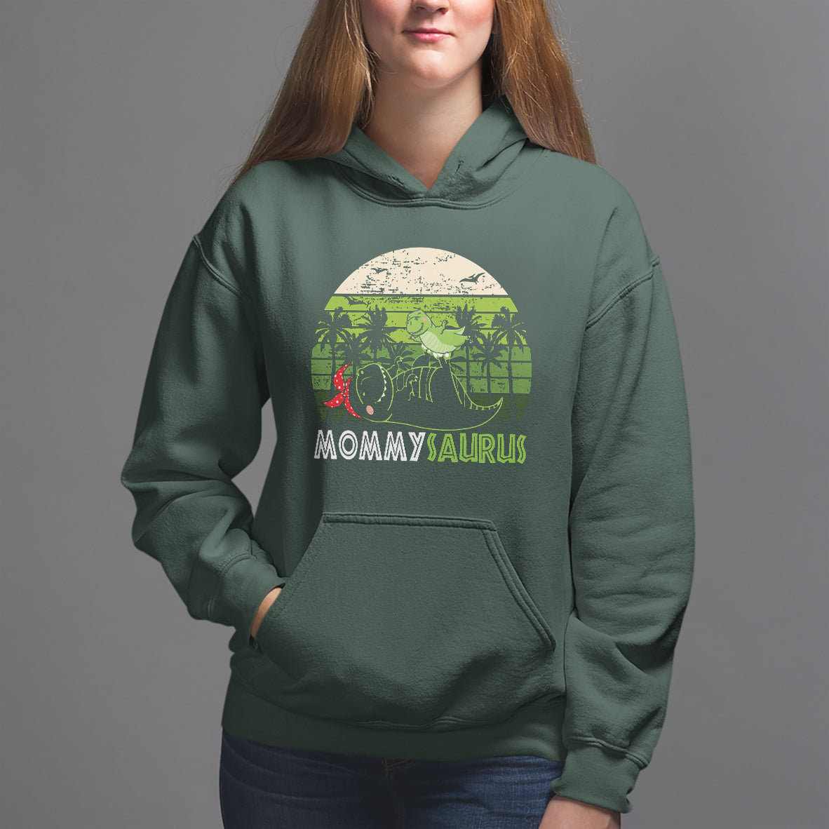 Mother's Day Hoodie Mommysaurus Mommy Dinosaur - Wonder Print Shop