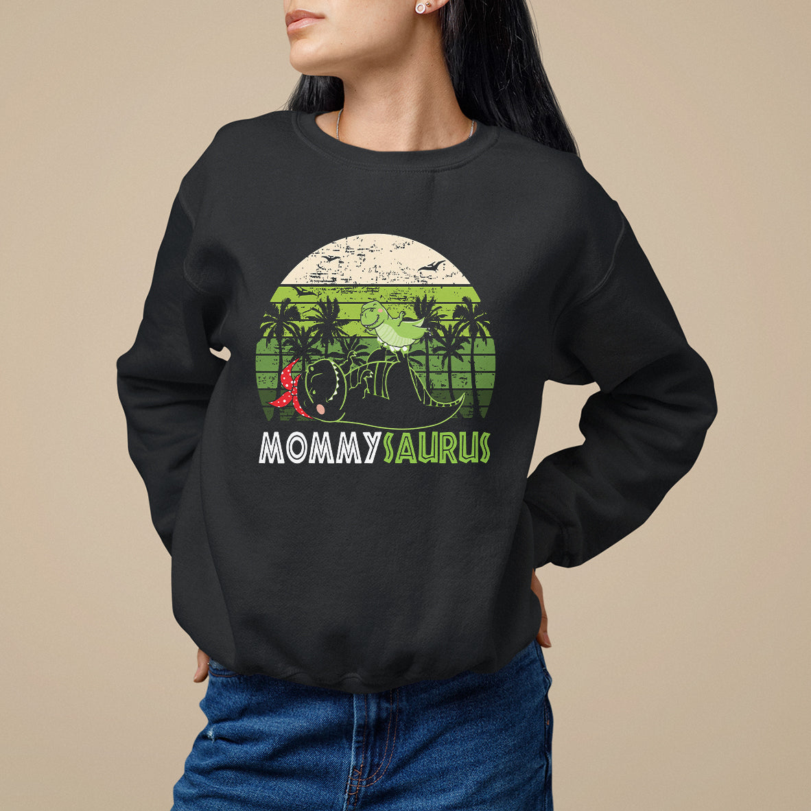 Mother's Day Sweatshirt Mommysaurus Mommy Dinosaur - Wonder Print Shop