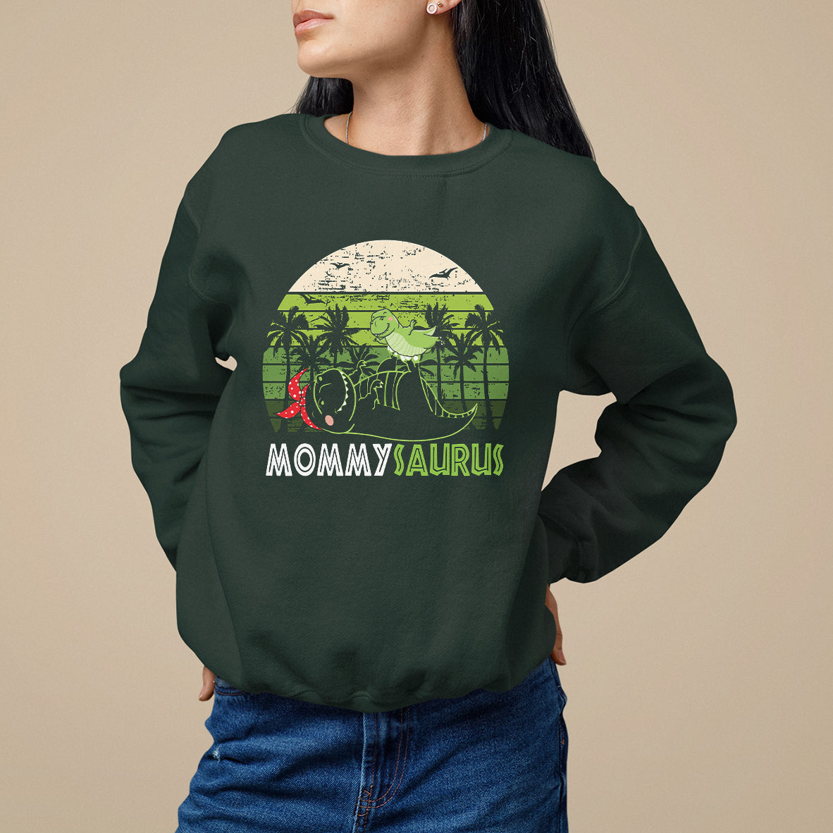 Mother's Day Sweatshirt Mommysaurus Mommy Dinosaur - Wonder Print Shop