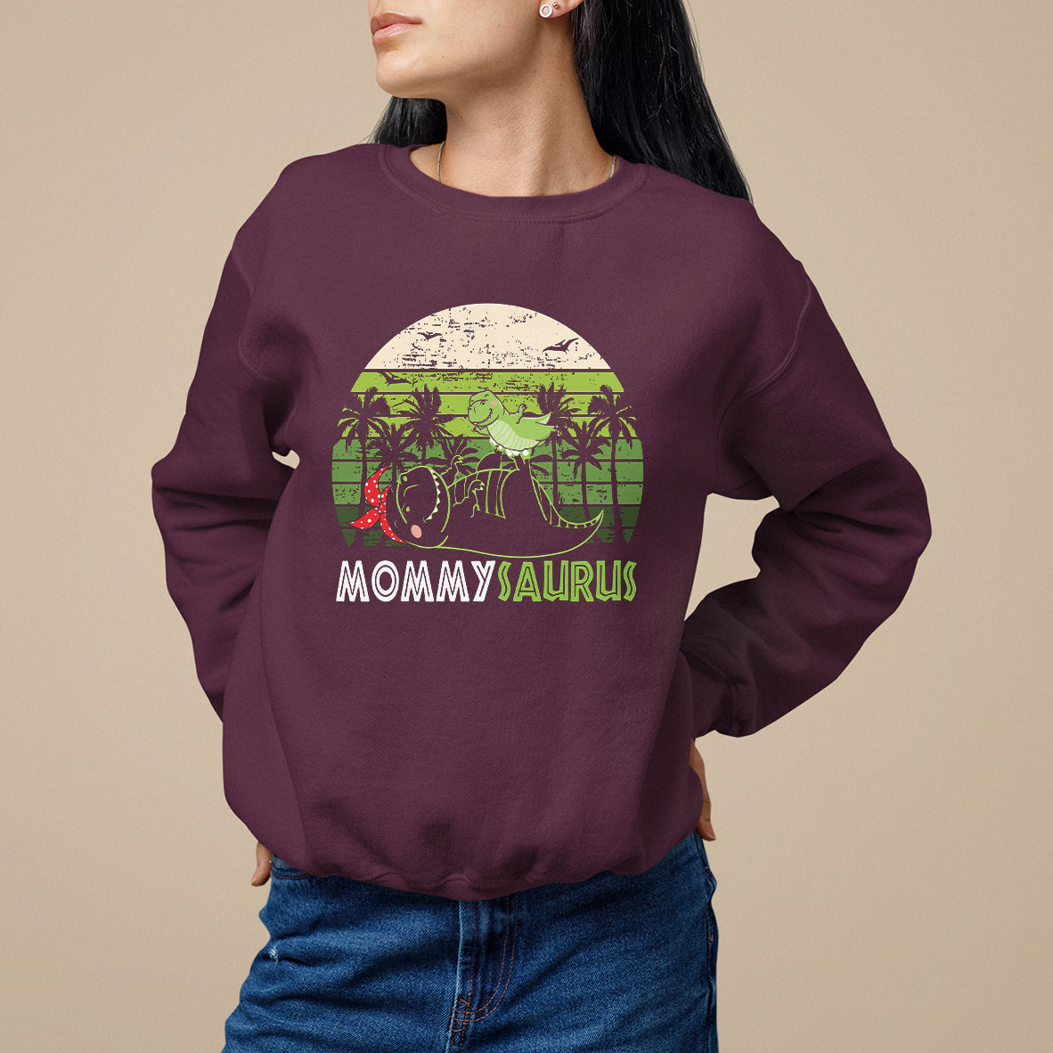 Mother's Day Sweatshirt Mommysaurus Mommy Dinosaur - Wonder Print Shop