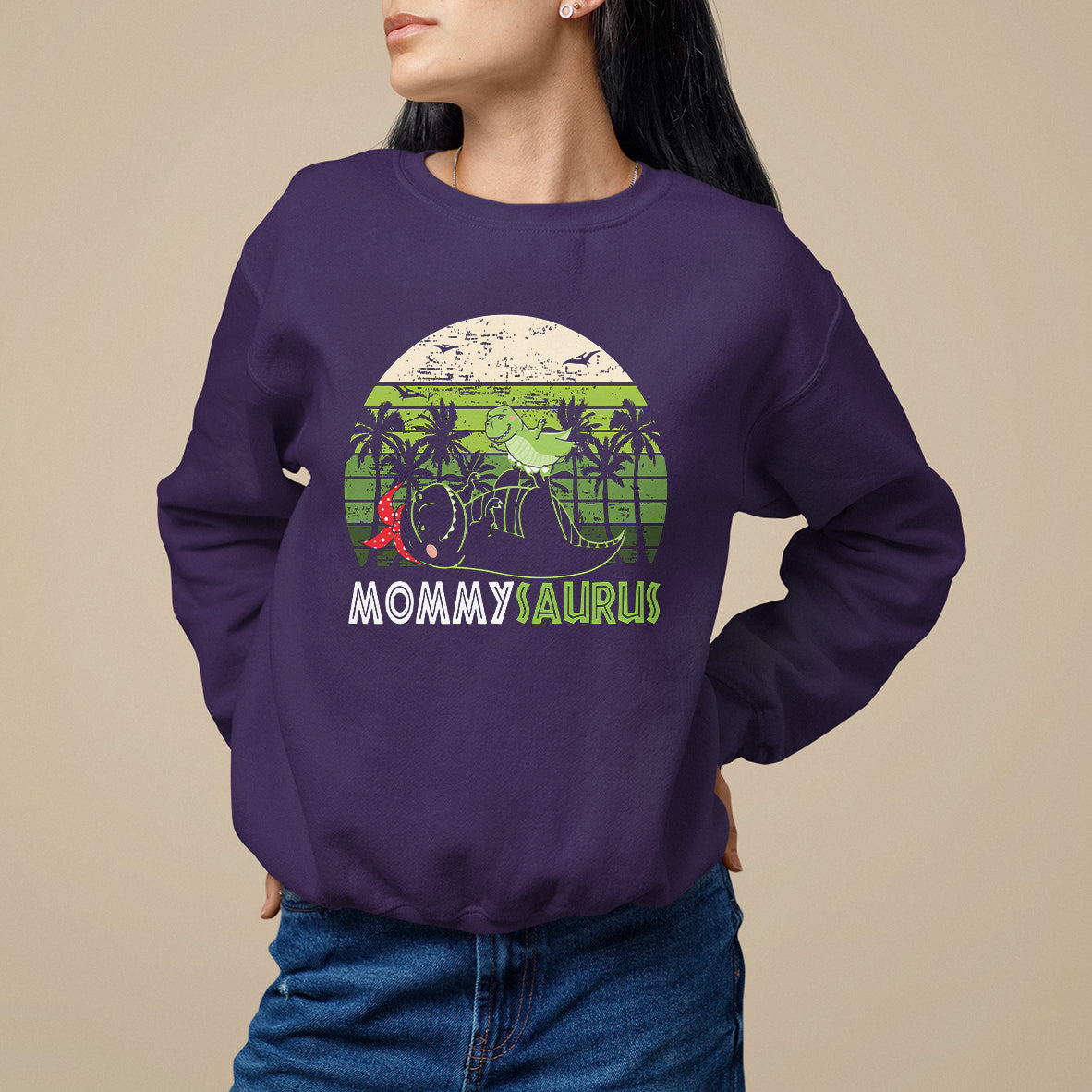 Mother's Day Sweatshirt Mommysaurus Mommy Dinosaur - Wonder Print Shop