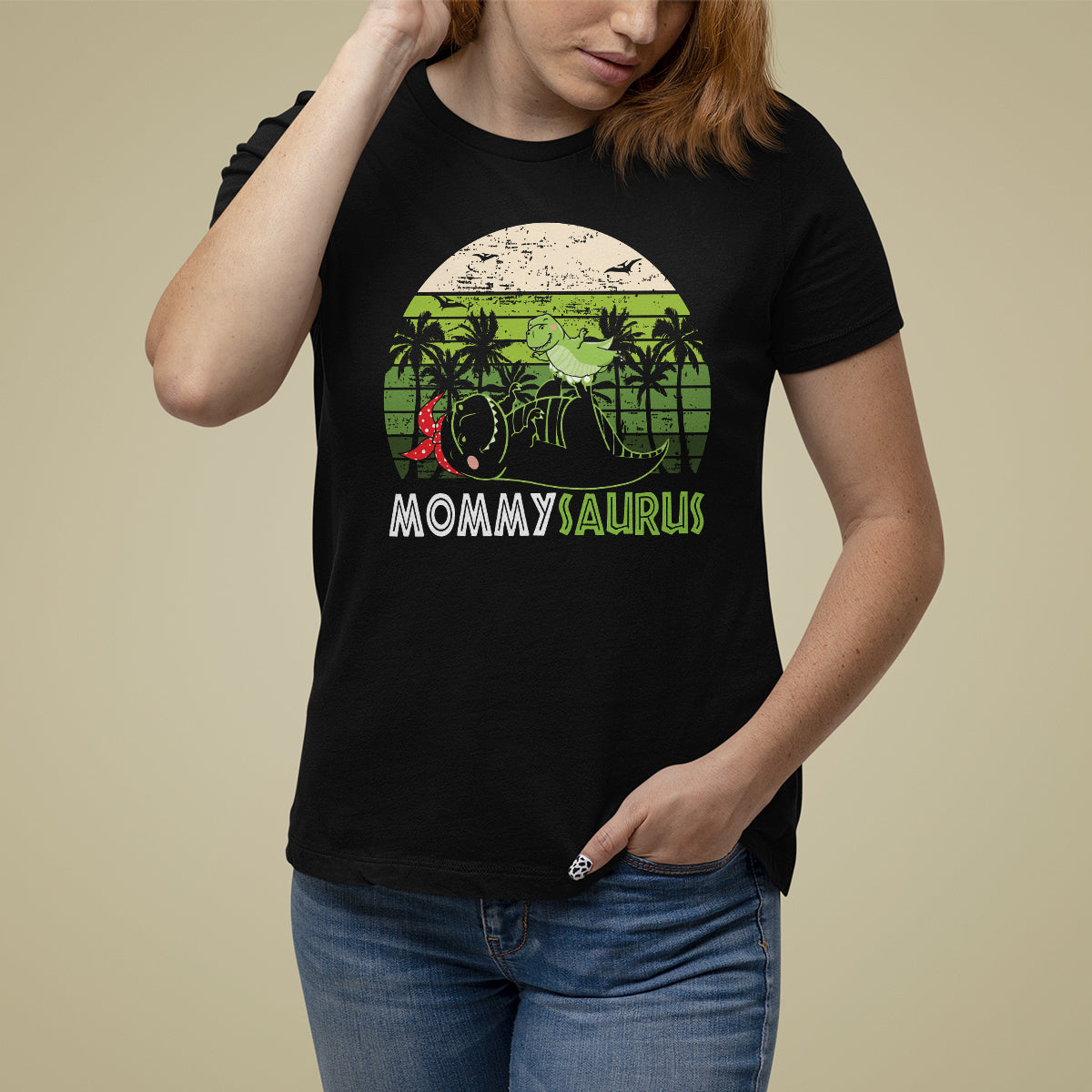 Mother's Day T Shirt For Women Mommysaurus Mommy Dinosaur - Wonder Print Shop