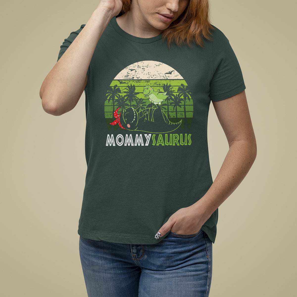 Mother's Day T Shirt For Women Mommysaurus Mommy Dinosaur - Wonder Print Shop