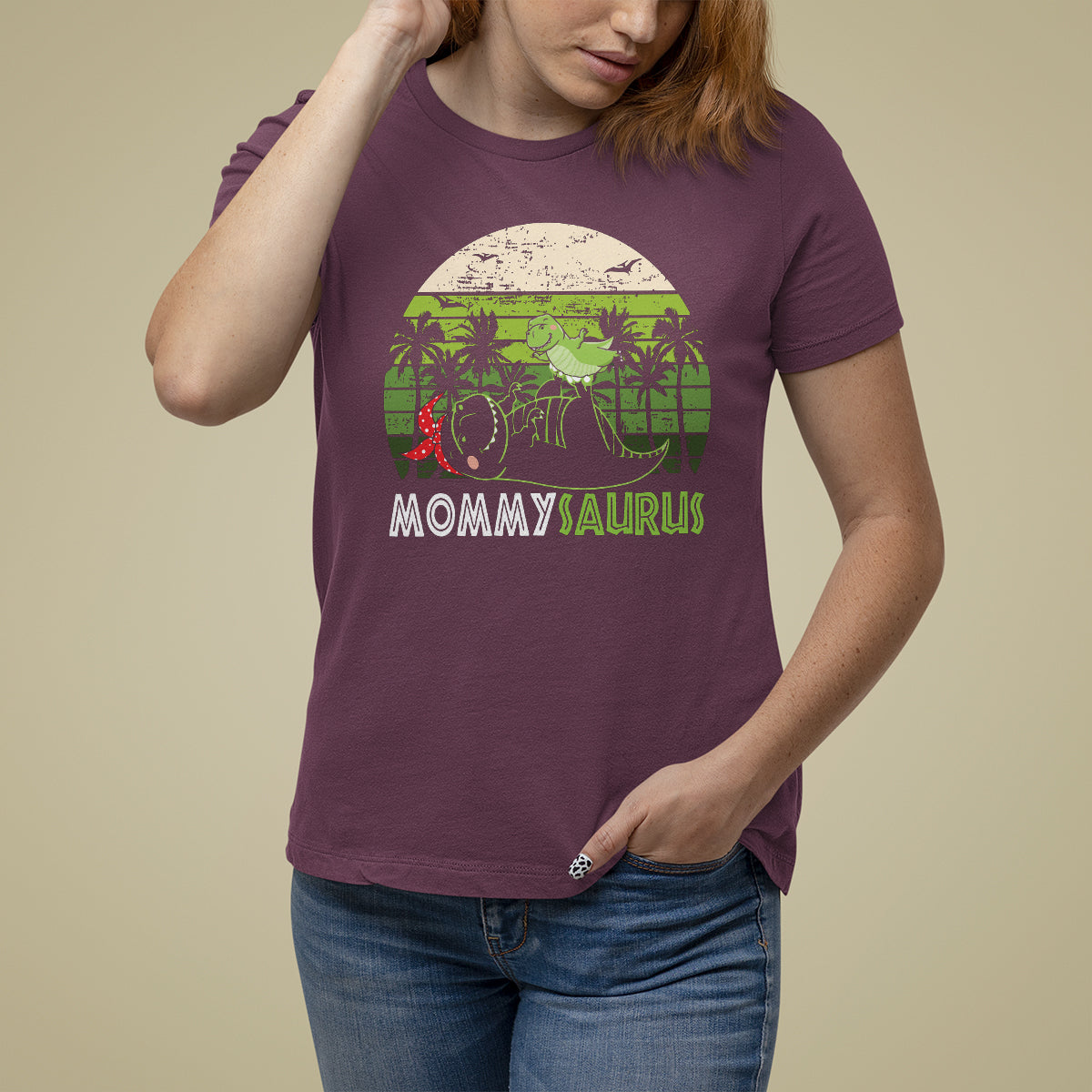 Mother's Day T Shirt For Women Mommysaurus Mommy Dinosaur - Wonder Print Shop